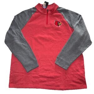Captivating Louisville Cardinals 1/4 Zip Pull Over Sweater Red Men’s 2XL